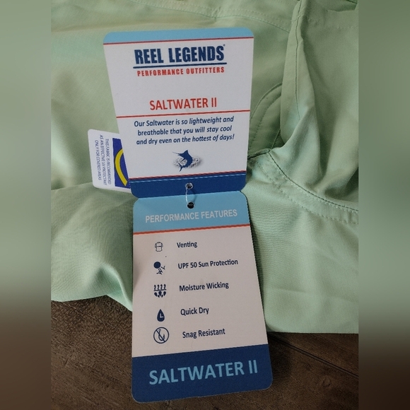 Reel Legends Saltwater II lichen green UPF 50 sun protection shirt - Picture 10 of 10